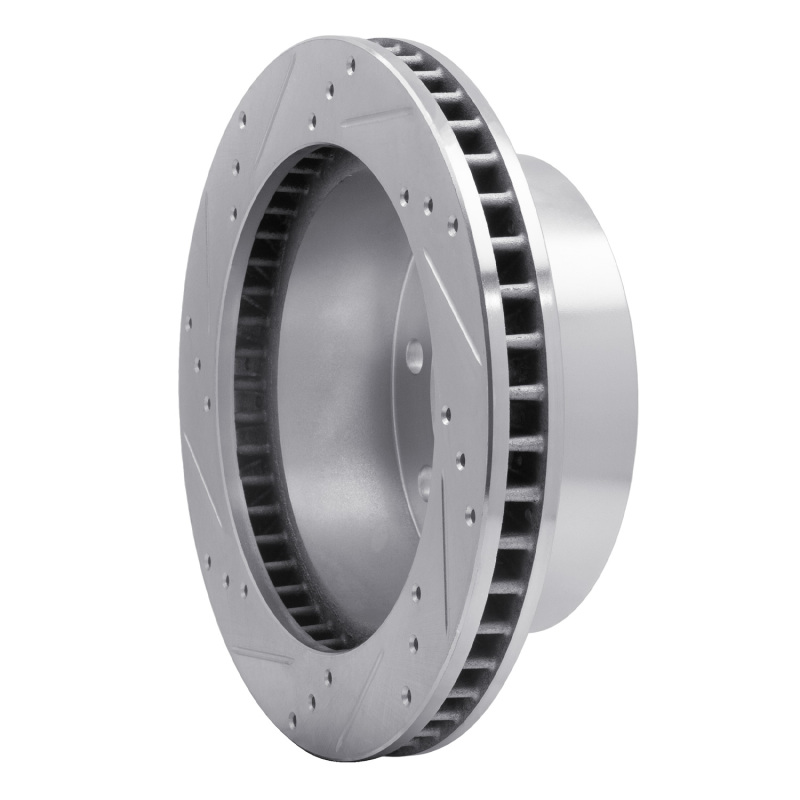 Dodge Ram 3500 Brake Rotor (1) - Front Right - R1 Concepts - Drilled & Slotted - Silver - `00-`02